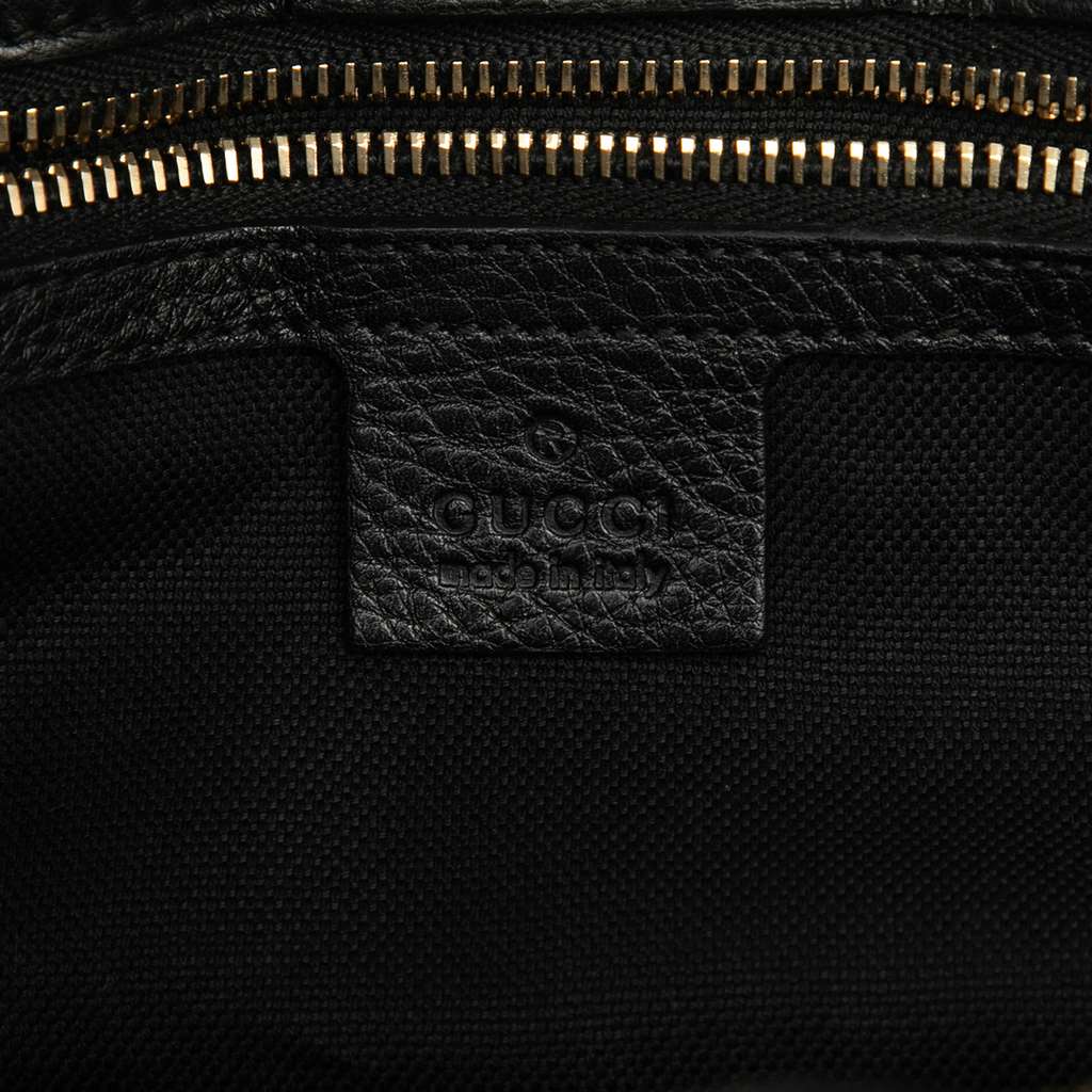 Gucci Medium Calfskin Bamboo Shopper Satchel Black Leather Fair condition - Box View