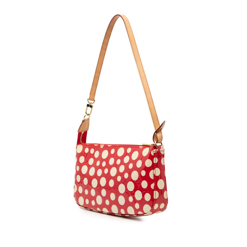 Louis Vuitton Yayoi Kusama Monogram Vernis Dots Infinity Pochette Accessoires Red Leather Good condition - Back View