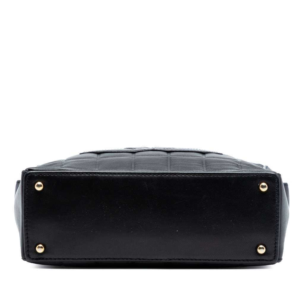 Chanel CC Chocolate Bar Lambskin Shoulder Bag Black Leather Good condition - Inside View