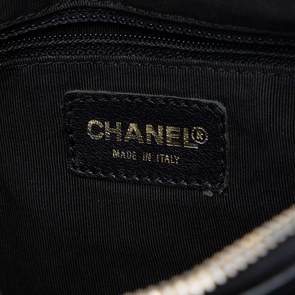 Chanel CC Chocolate Bar Lambskin Shoulder Bag Black Leather Good condition - Box View