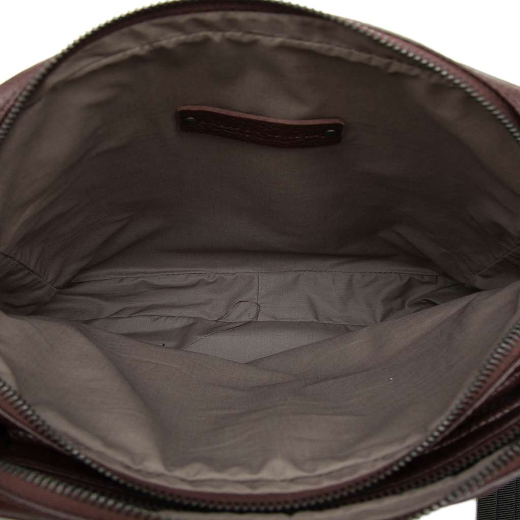 Bottega Veneta Intrecciato Trimmed Nappa Messenger Bag Brown Leather Good condition - Model View