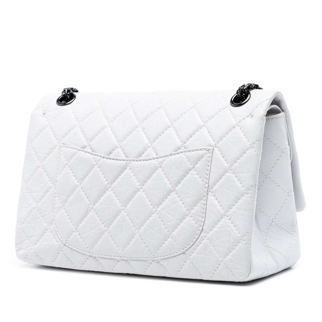 Chanel Reissue 2.55 Aged Calfskin Double Flap 226 White Leather Good condition - Back View