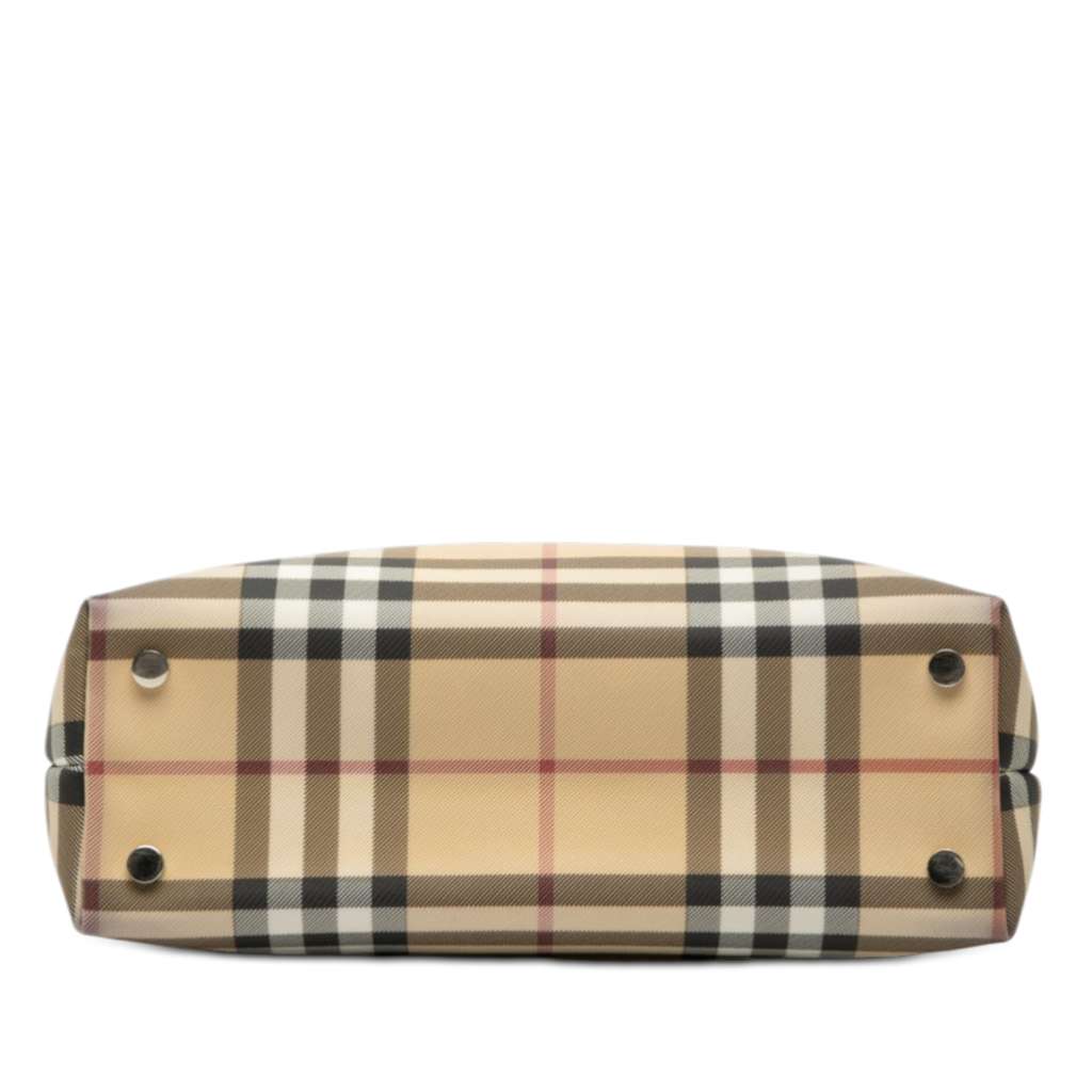 Burberry House Check Coated Canvas Handbag Beige Canvas Fair condition - Inside View