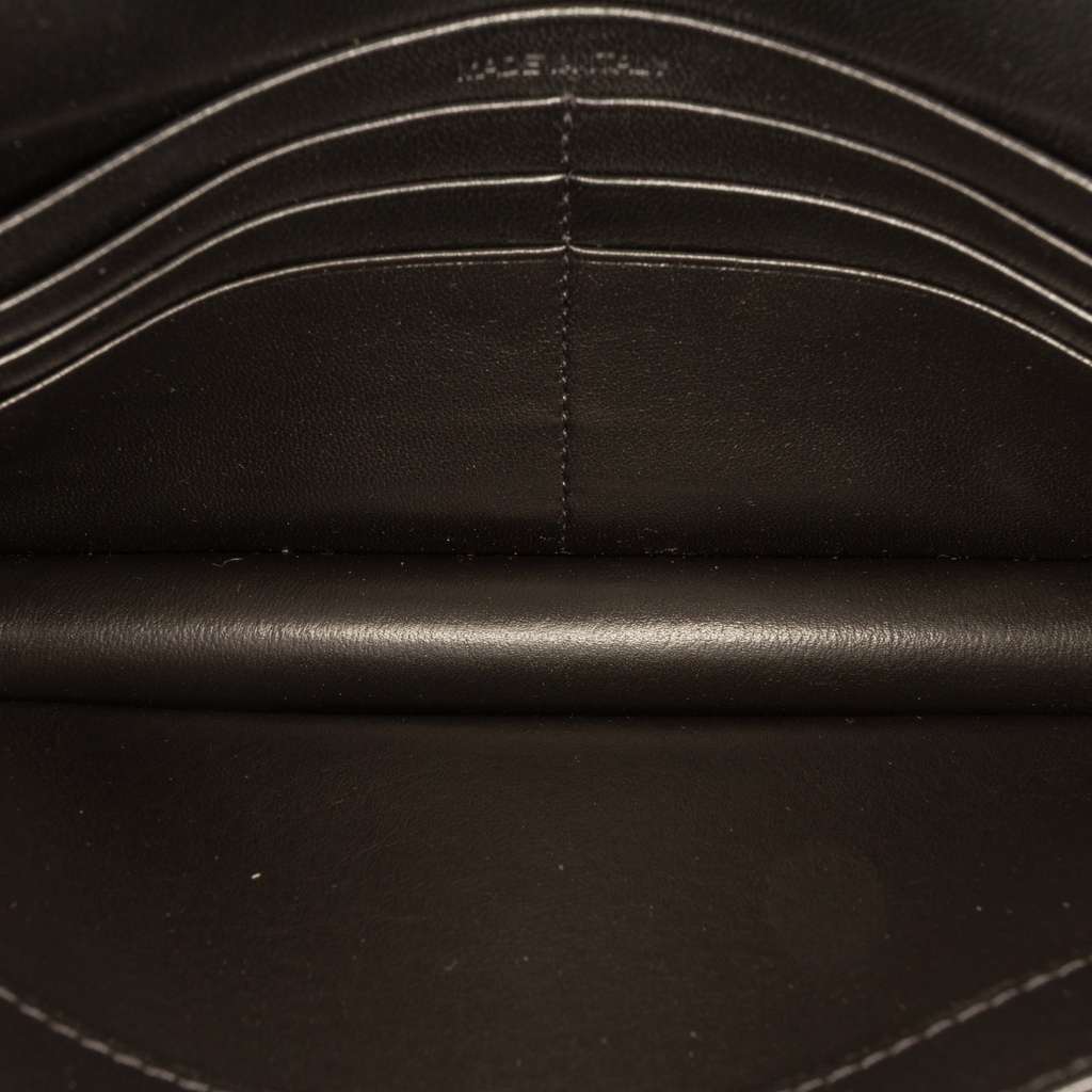 Saint Laurent Chevron Leather Cassandre Envelope Chain Wallet Black Leather Good condition - Model View