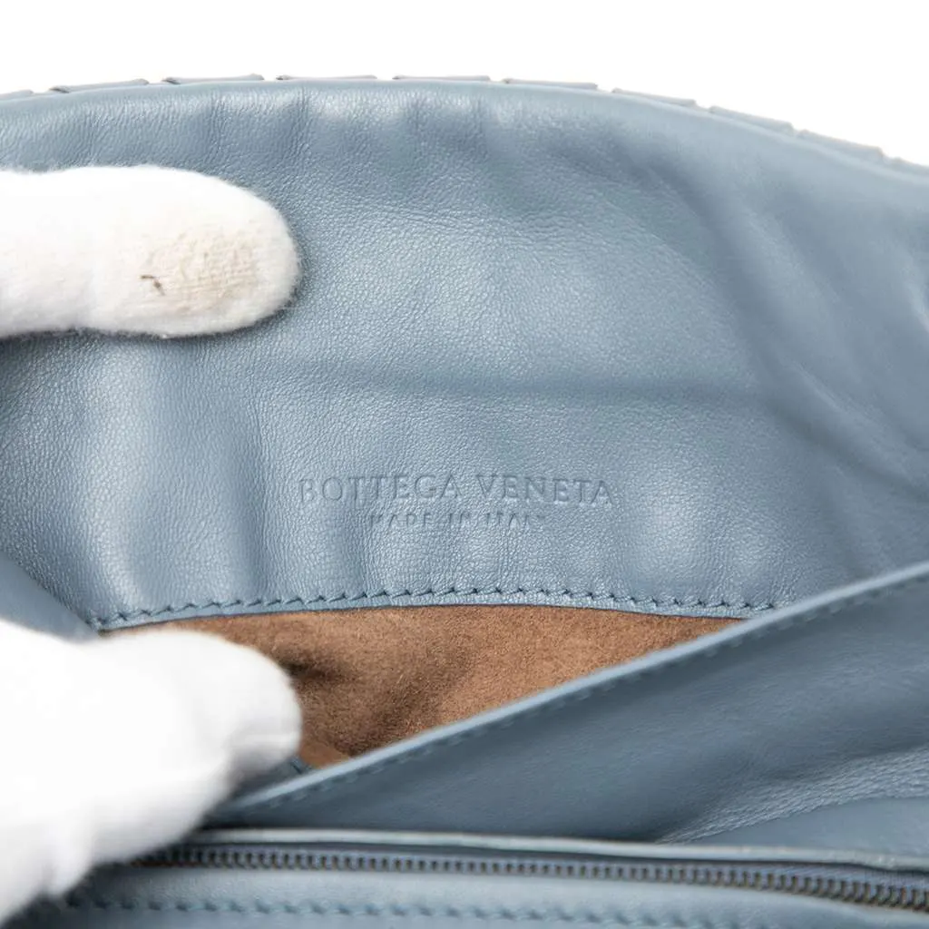 Bottega Veneta Mini Nappa Intrecciato Expandable Chain Flap Crossbody Blue Leather Very good - Box View