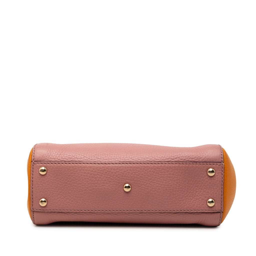 Gucci Mini Bicolor Calfskin Bamboo Shopper Satchel Pink Leather Good condition - Inside View