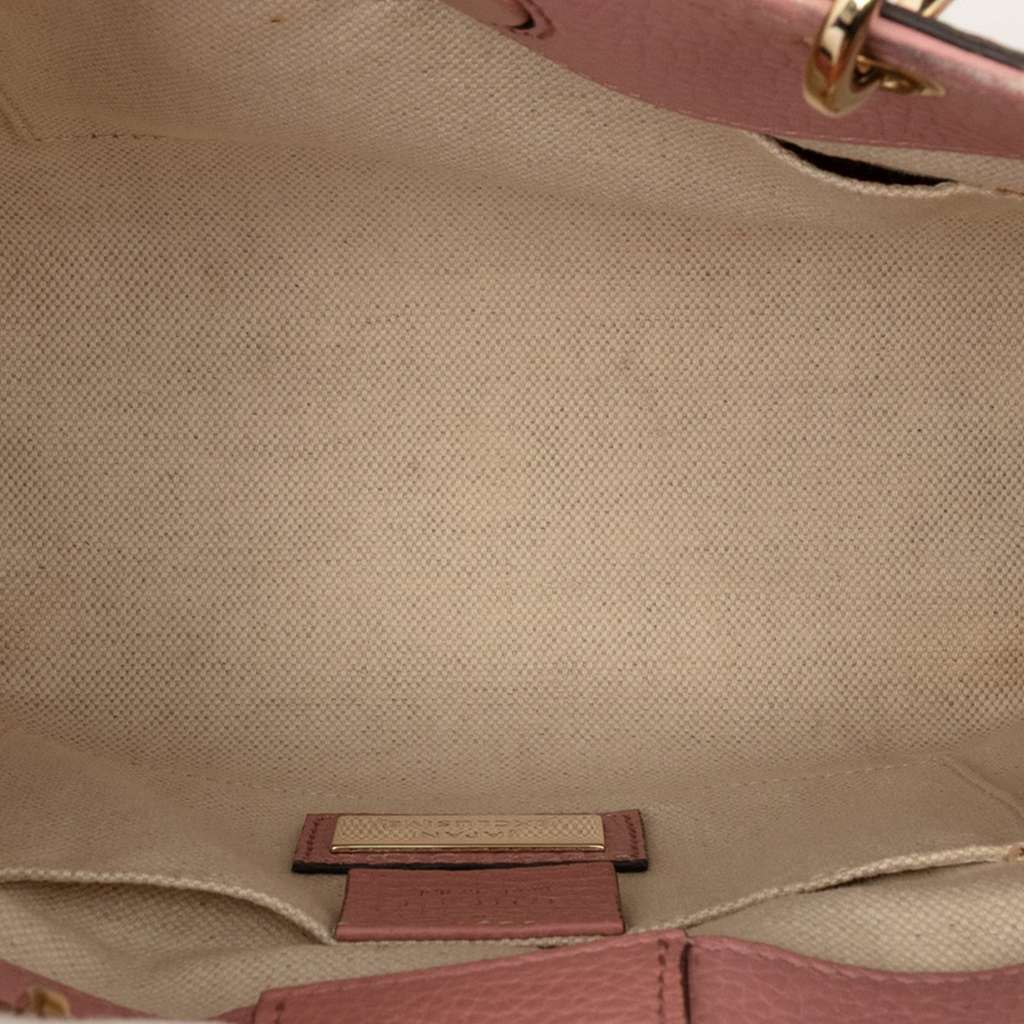 Gucci Mini Bicolor Calfskin Bamboo Shopper Satchel Pink Leather Good condition - Model View