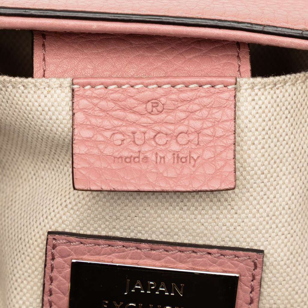 Gucci Mini Bicolor Calfskin Bamboo Shopper Satchel Pink Leather Good condition - Box View