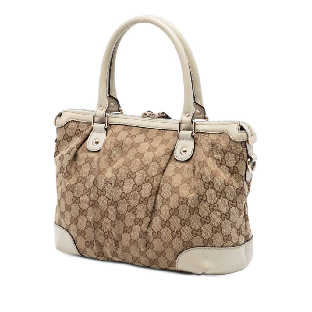 Gucci GG Canvas Sukey Satchel Beige Canvas Good condition - Back View