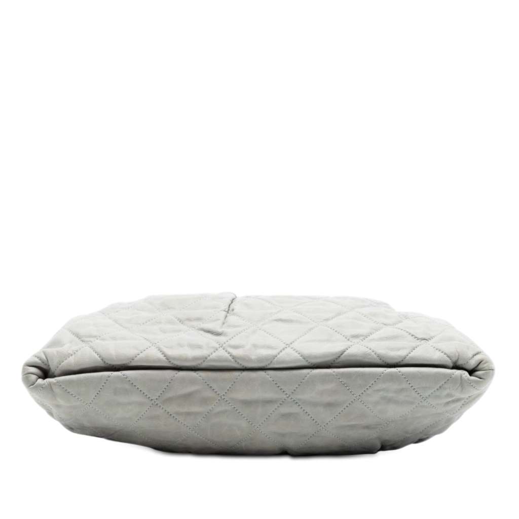 Chanel Iridescent Calfskin Chic Quilt Frame Satchel Grey Leather Good condition - Inside View