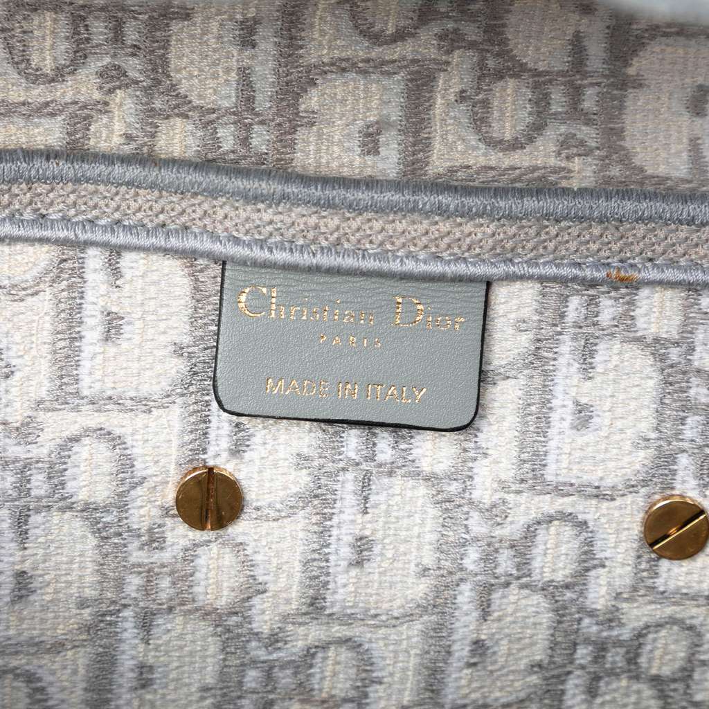 Dior Oblique Embroidered Canvas Saddle Bag Grey Canvas Good condition - Box View