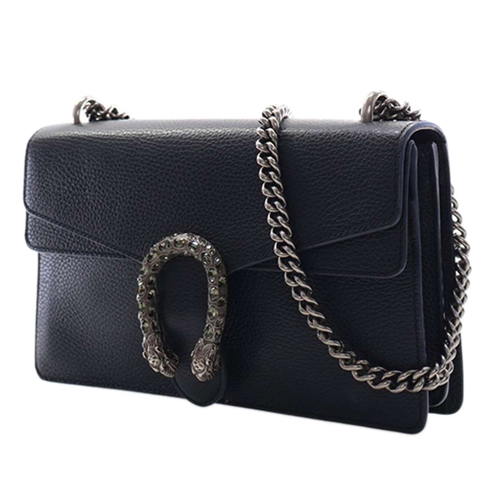Gucci Medium Leather Dionysus Shoulder Bag Black Leather Good condition - Inside View
