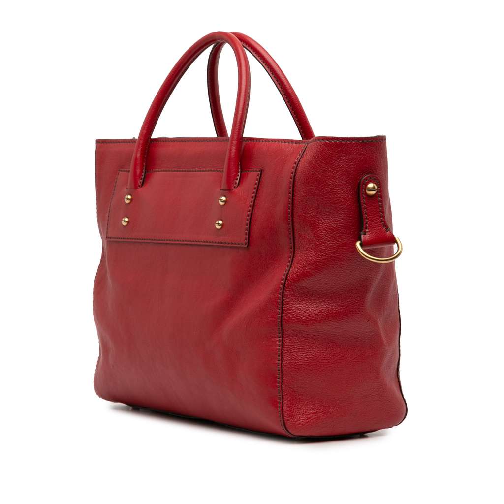 Dior Studded Goatskin Diorangeles Convertible Tote Red Leather Good condition - Back View