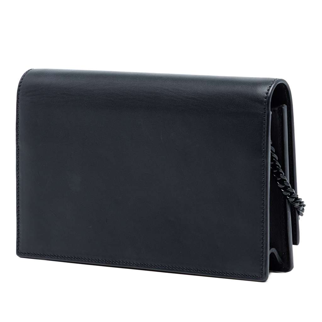 Saint Laurent Calfskin Cloud Star Applique Classic Monogram Kate Tassel Wallet on Chain Black Leather Good condition - Back View