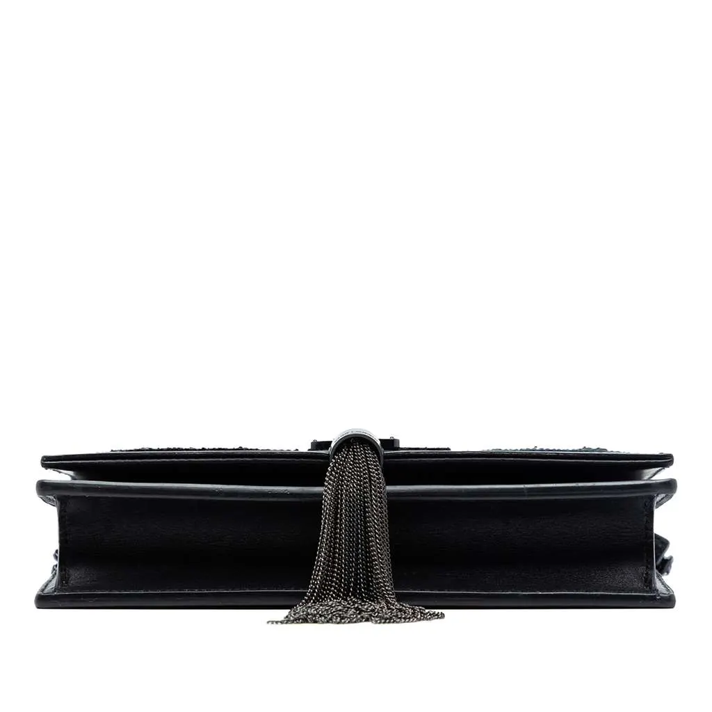 Saint Laurent Calfskin Cloud Star Applique Classic Monogram Kate Tassel Wallet on Chain Black Leather Very good - Inside View