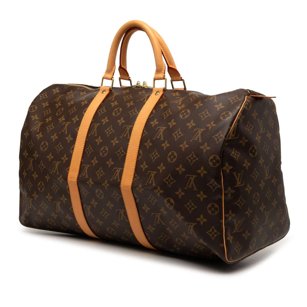 Louis Vuitton Monogram Keepall 50 Brown Good condition - Back View