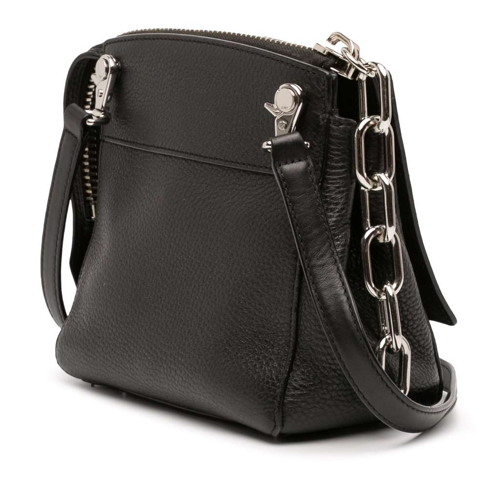 Alexander Wang Pebbled Calfskin and Suede Attica Flap Marion Crossbody Black Leather Good condition - Back View