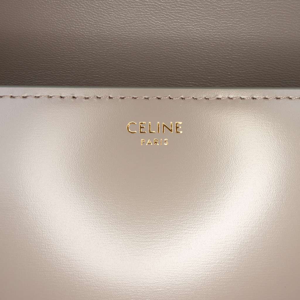 Celine Teen Shiny Calfskin Triomphe Crossbody Brown Leather Very good condition - Box View