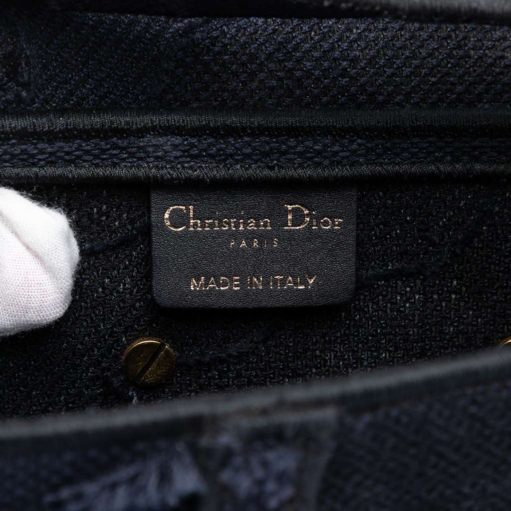 Dior Canvas Embroidered Camouflage Saddle Bag Blue Canvas Good condition - Box View