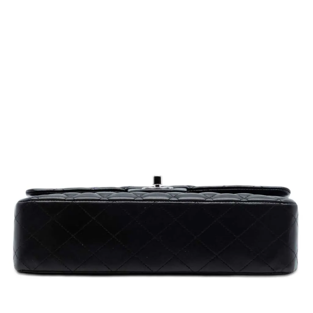 Chanel Medium Classic Lambskin Double Flap Black Leather Very good - Inside View