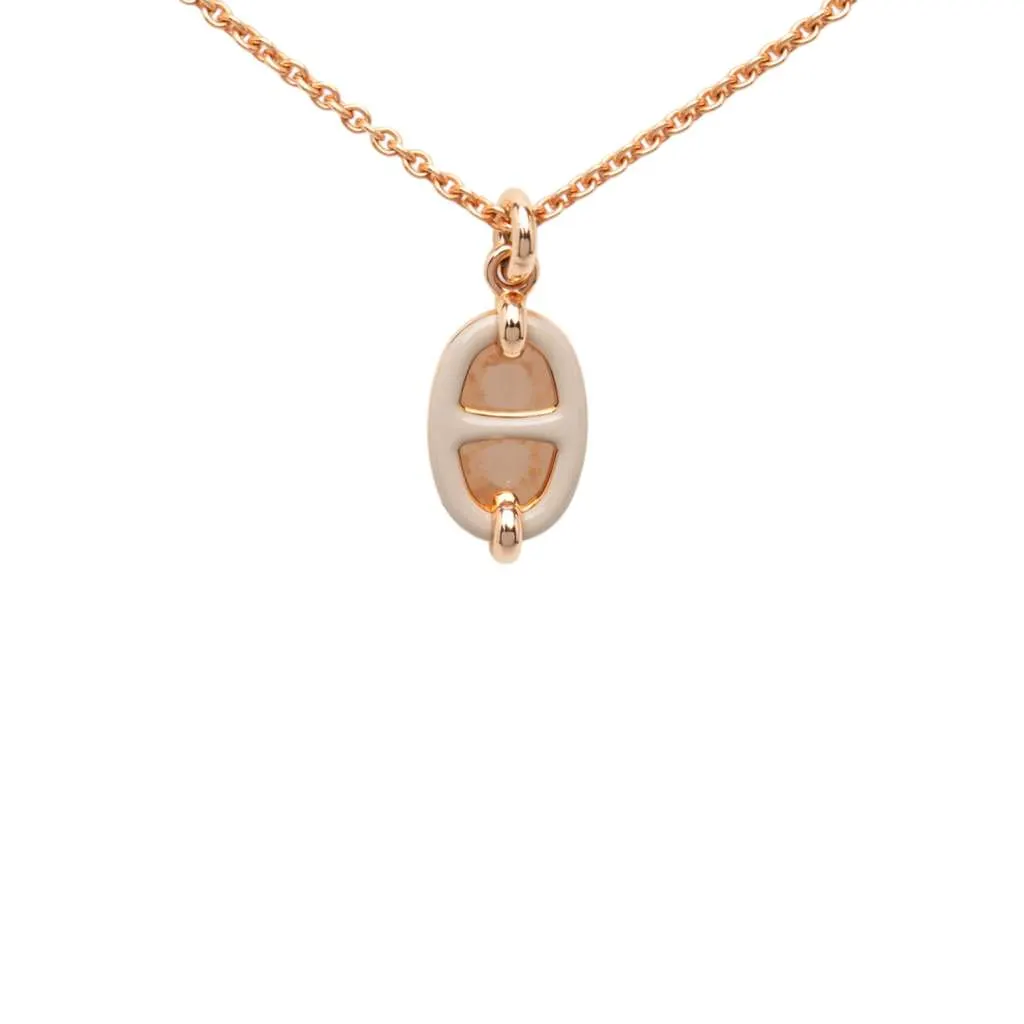 Hermès Mini Rose Gold Plated Maillon Pendant Necklace Gold Metal Very good - Front View