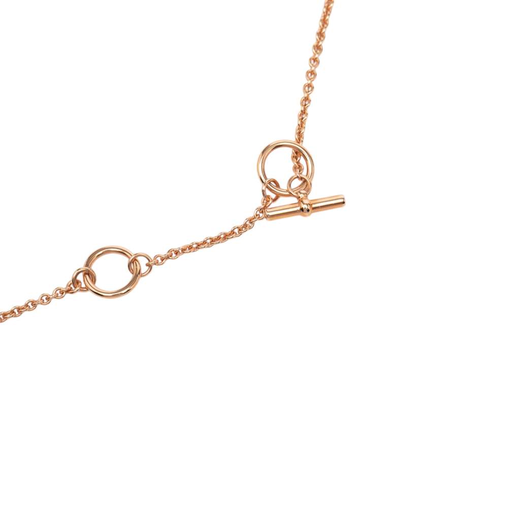 Hermès Mini Rose Gold Plated Maillon Pendant Necklace Gold Metal Good condition - Inside View