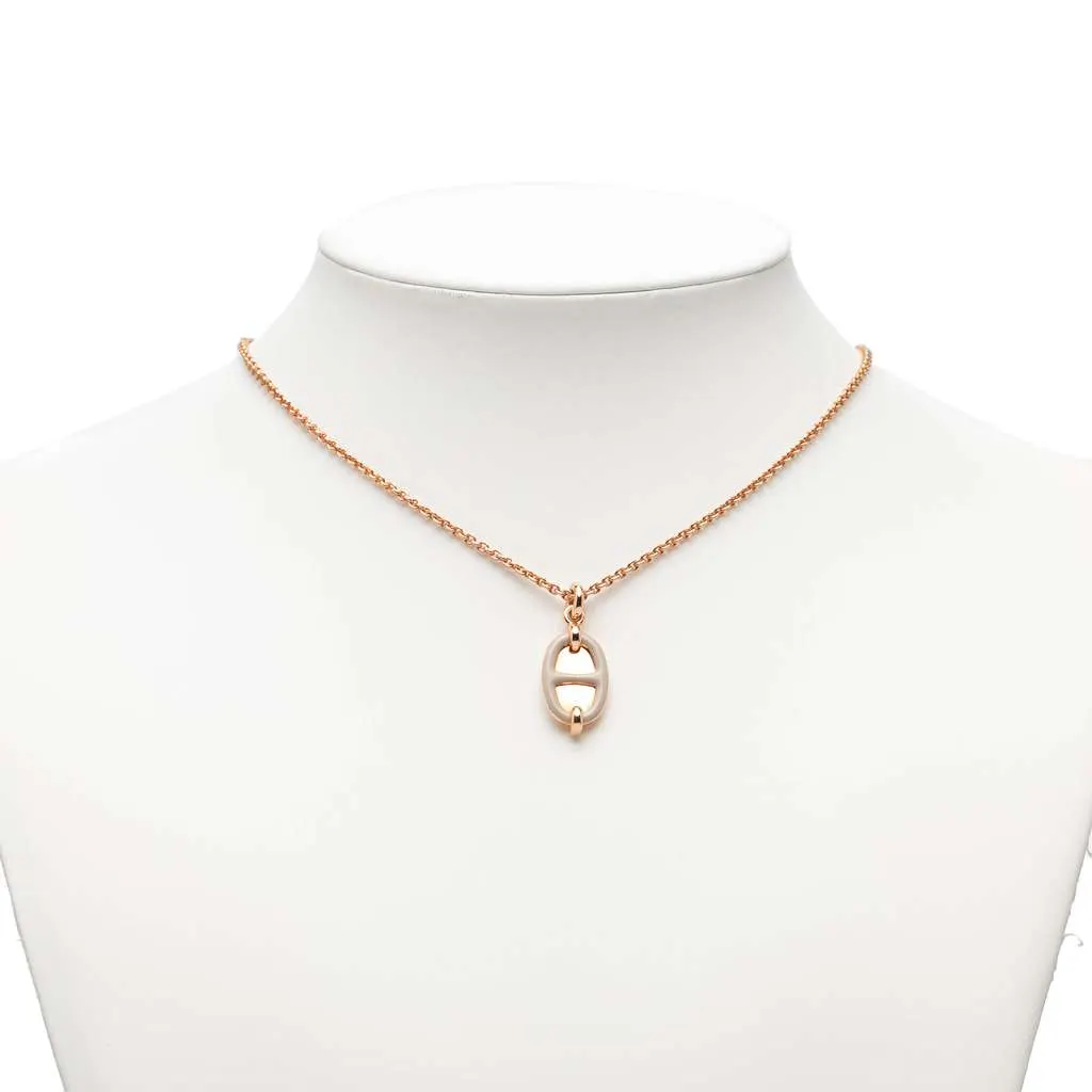 Hermès Mini Rose Gold Plated Maillon Pendant Necklace Gold Metal Very good - Model View