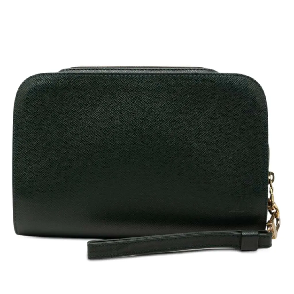 Louis Vuitton Taiga Pochette Baikal Green Leather Good - Front View