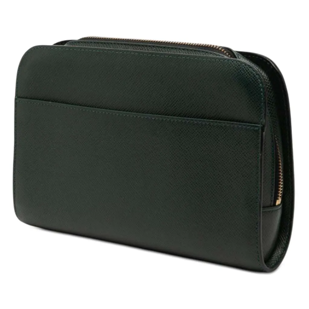 Louis Vuitton Taiga Pochette Baikal Green Leather Good - Back View
