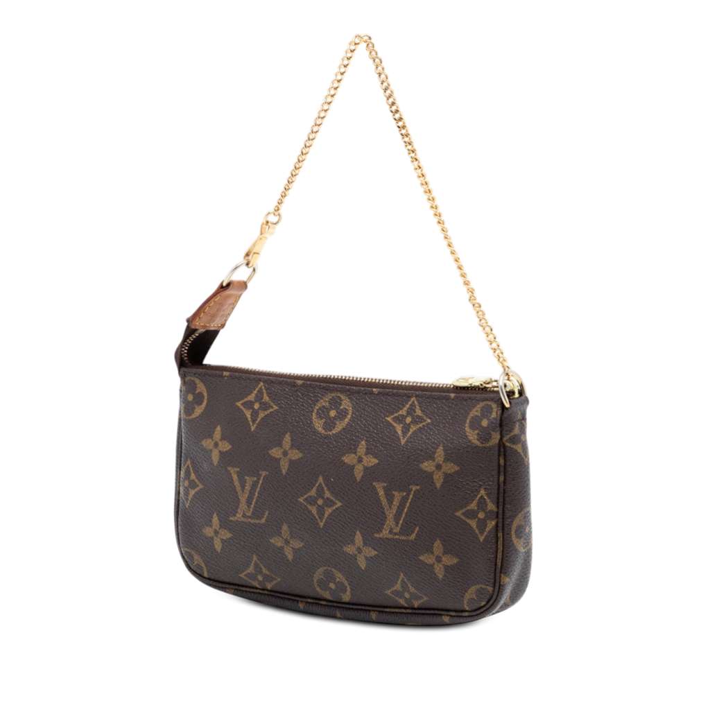 Louis Vuitton Monogram Mini Pochette Accessoires Brown Good condition - Back View
