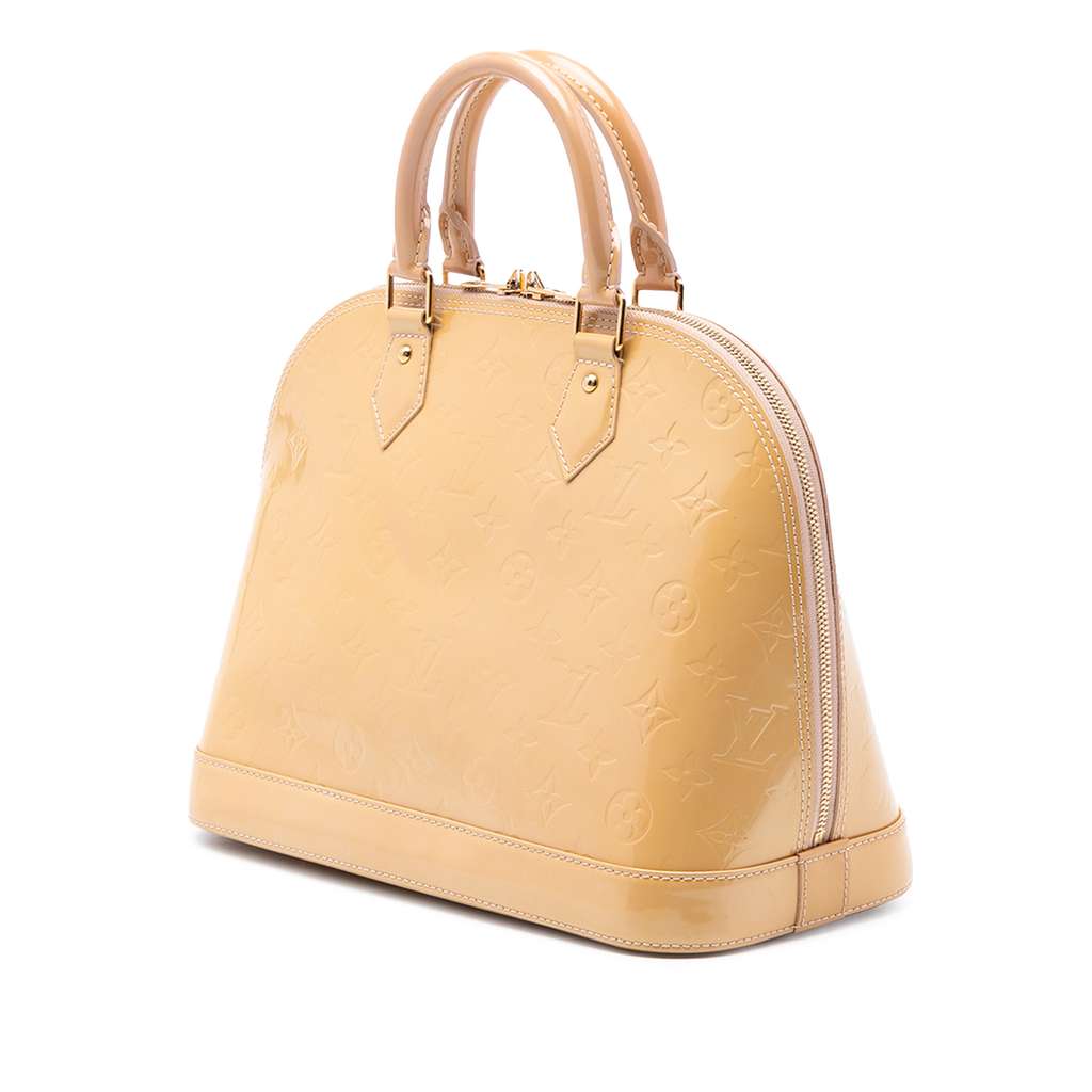 Louis Vuitton Monogram Vernis Alma PM Beige Leather Good condition - Back View