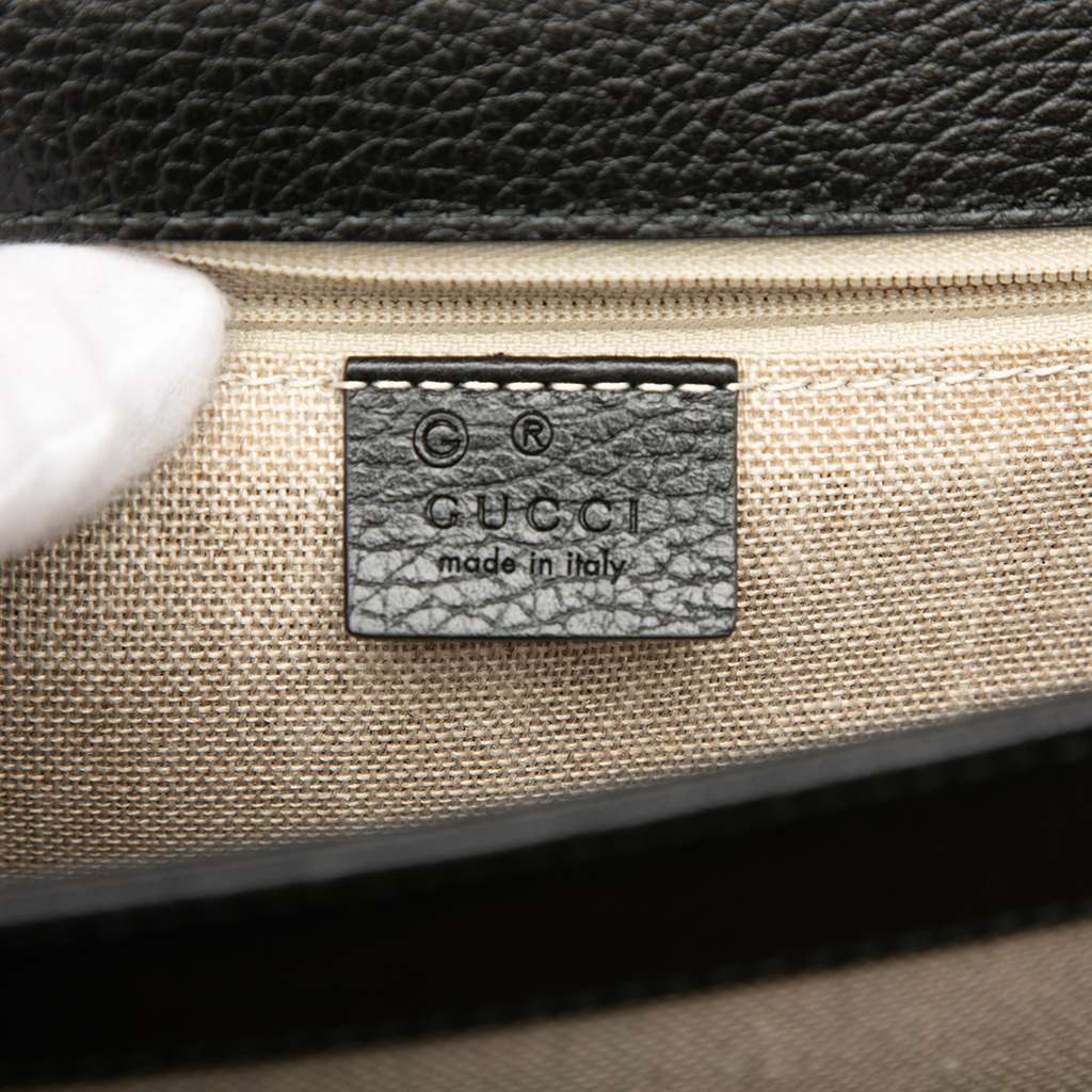 Gucci Medium Dollar Calfskin Interlocking G Crossbody Black Leather Good condition - Box View