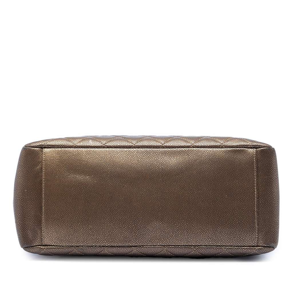 Chanel Metallic Caviar Grand Shopping Tote Brown Leather Good condition - Inside View