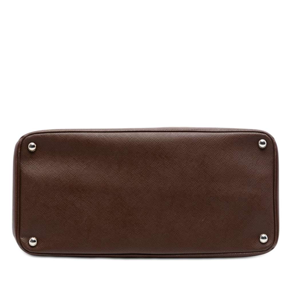Prada Saffiano Cuir Turnlock Twin Satchel Brown Leather Good condition - Inside View