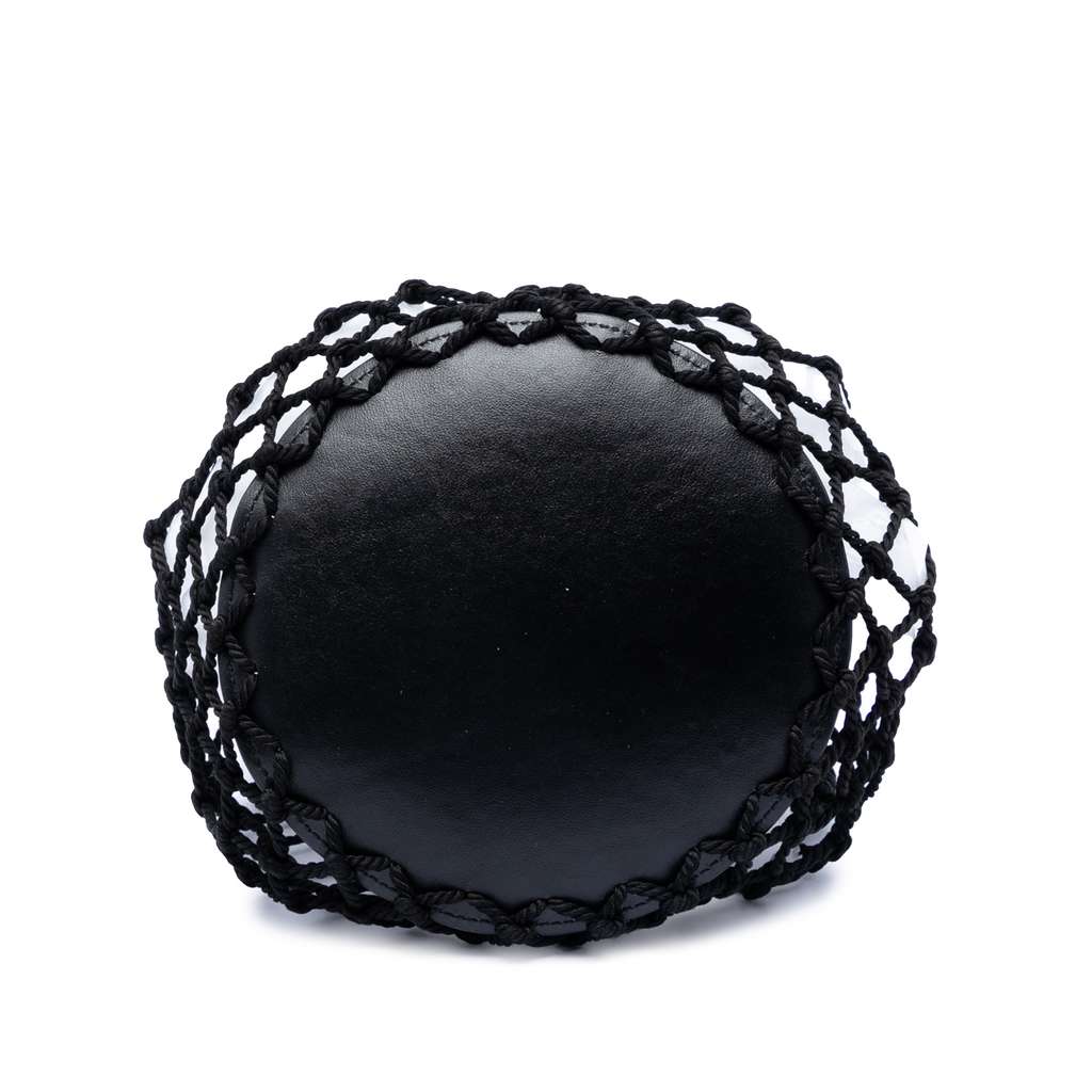 Prada Mesh and Leather Bucket Bag Black Polyester Good condition - Inside View