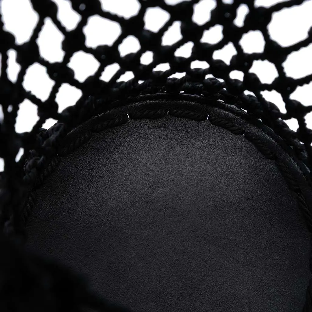 Prada Mesh and Leather Bucket Bag Black Polyester Very good - Model View