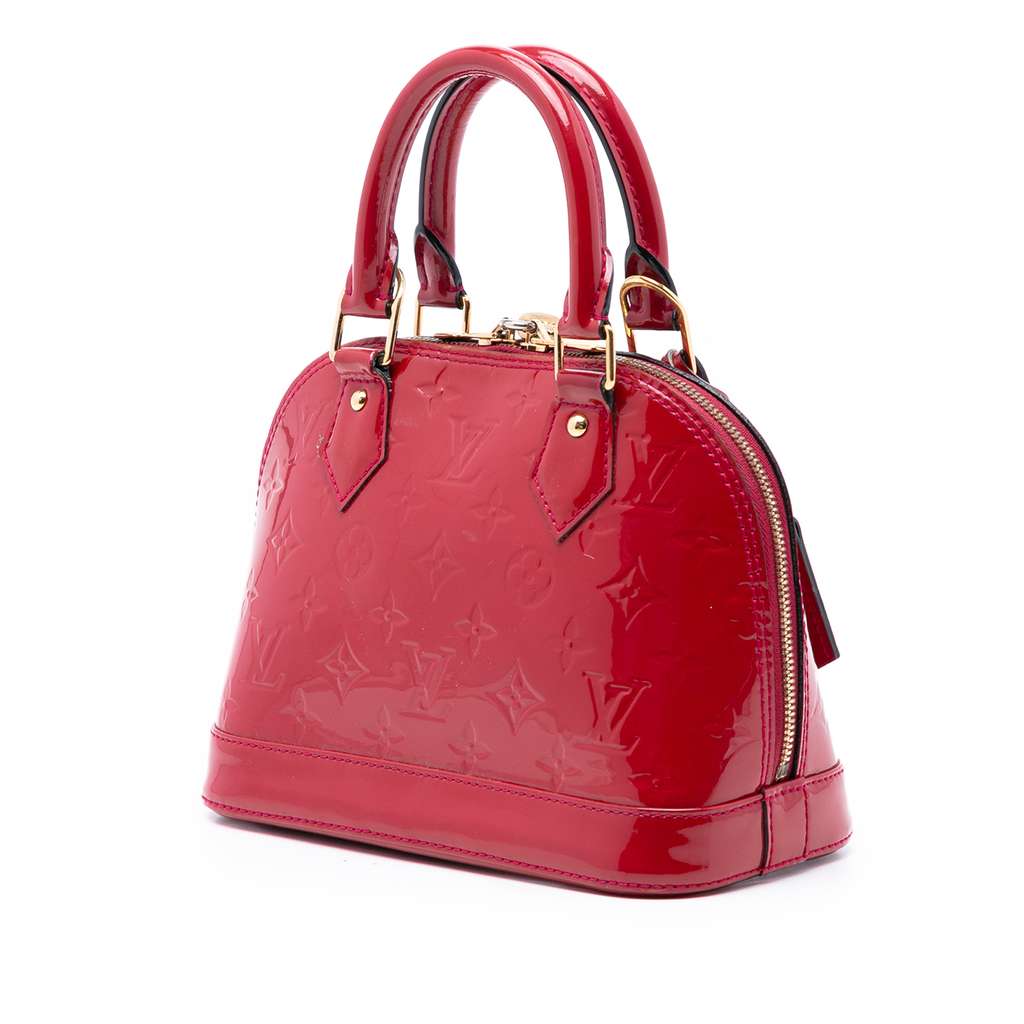 Louis Vuitton Monogram Vernis Alma BB Red Leather Good condition - Back View