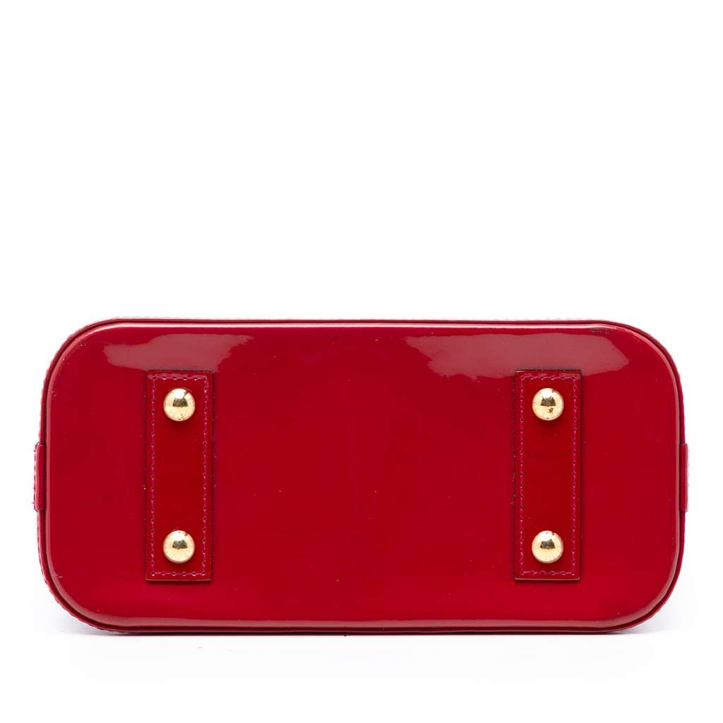 Louis Vuitton Monogram Vernis Alma BB Red Leather Good condition - Inside View