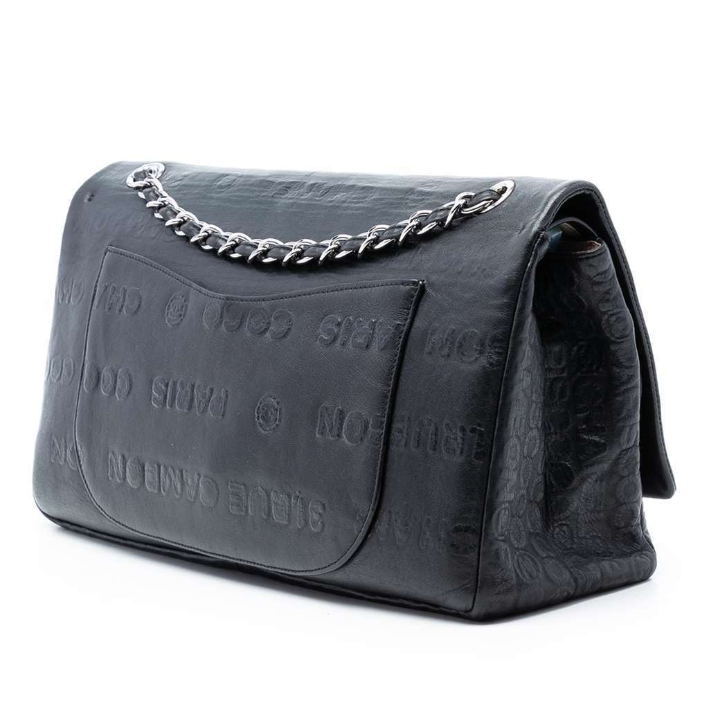 Chanel Maxi Embossed Calfskin 31 Rue Cambon Reissue 2.55 Double Flap Black Leather Good condition - Back View