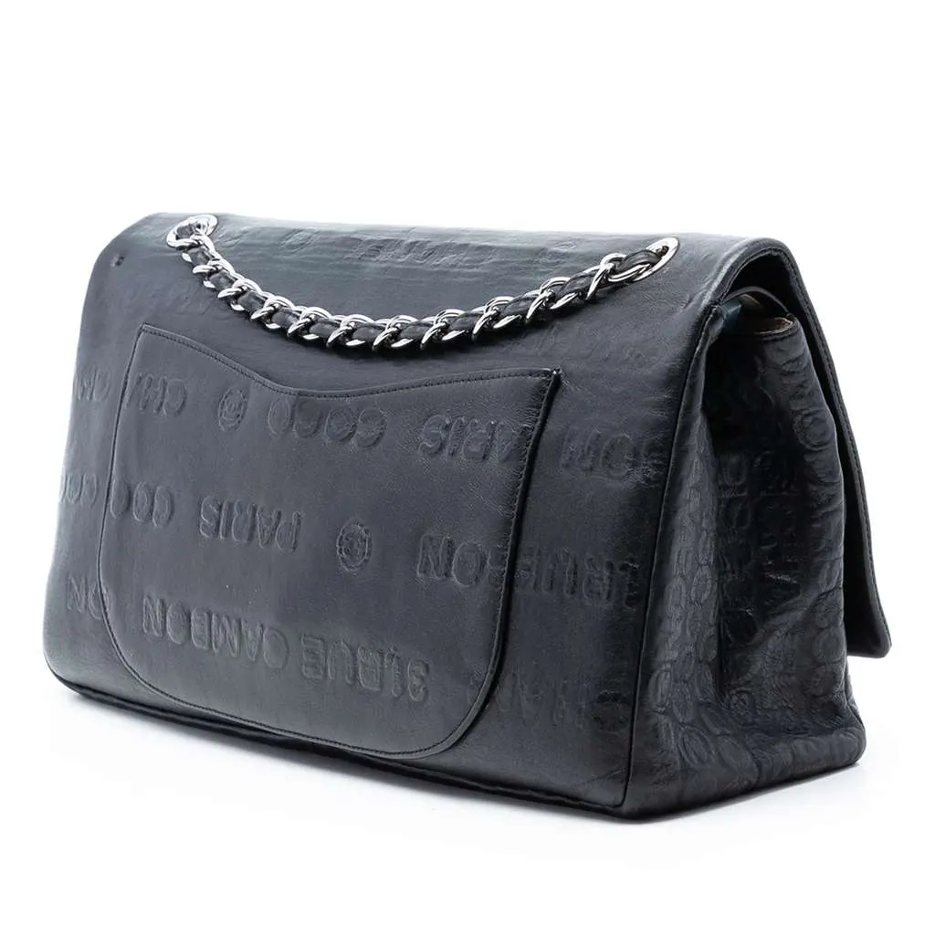 Chanel Maxi Embossed Calfskin 31 Rue Cambon Reissue 2.55 Double Flap Black Leather Very good - Back View