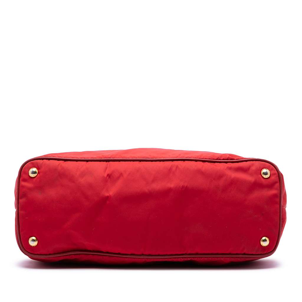 Prada Saffiano Trimmed Tessuto Tote Red Good condition - Inside View