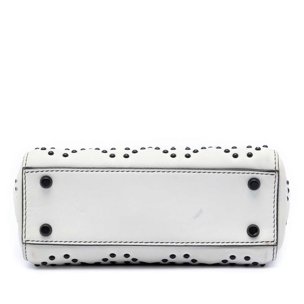Dior Mini Ultra Matte Calfskin Cannage Studded Supple Lady Dior White Leather Good condition - Inside View