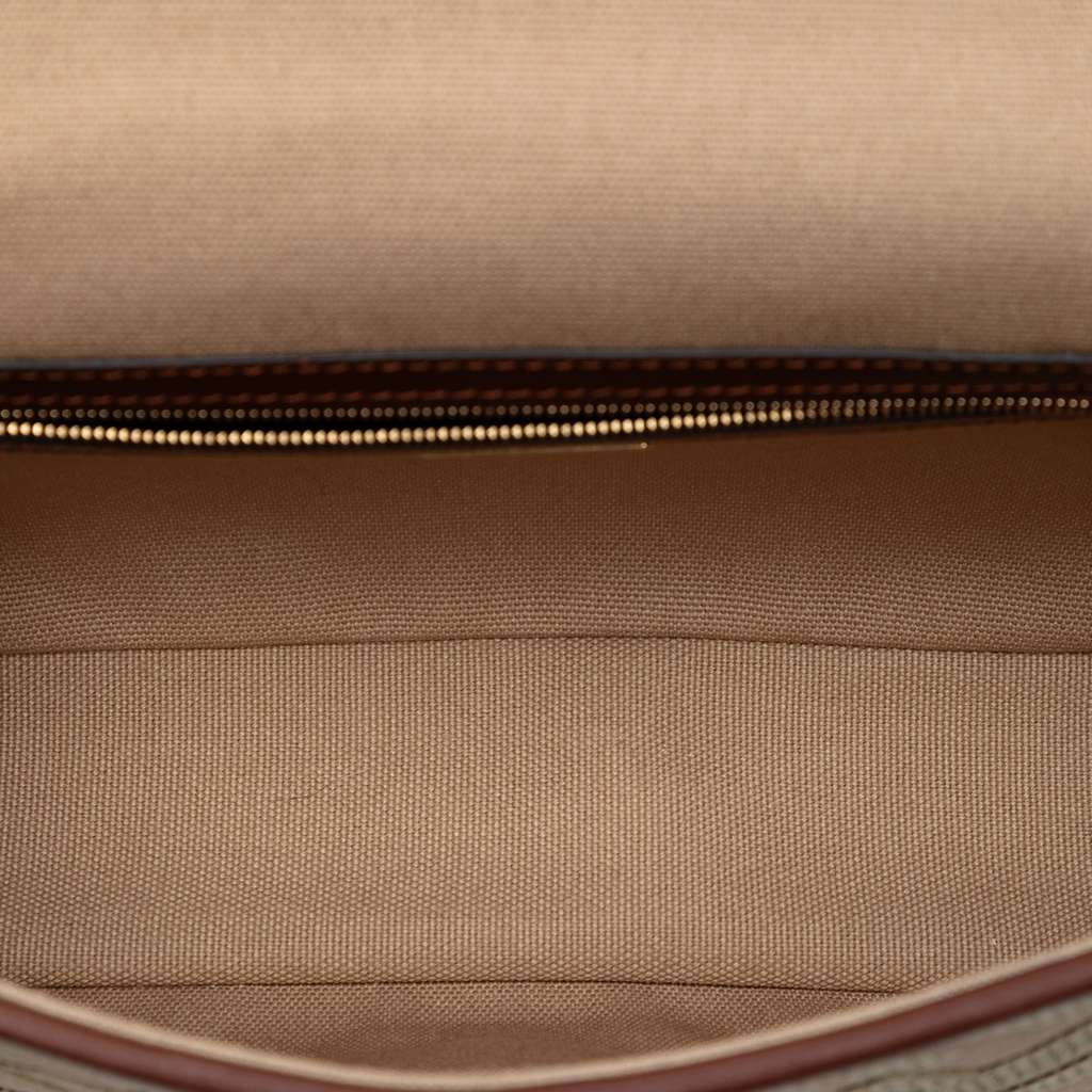 Fendi Zucca Embroidered Canvas Baguette Satchel Beige Canvas Good condition - Model View