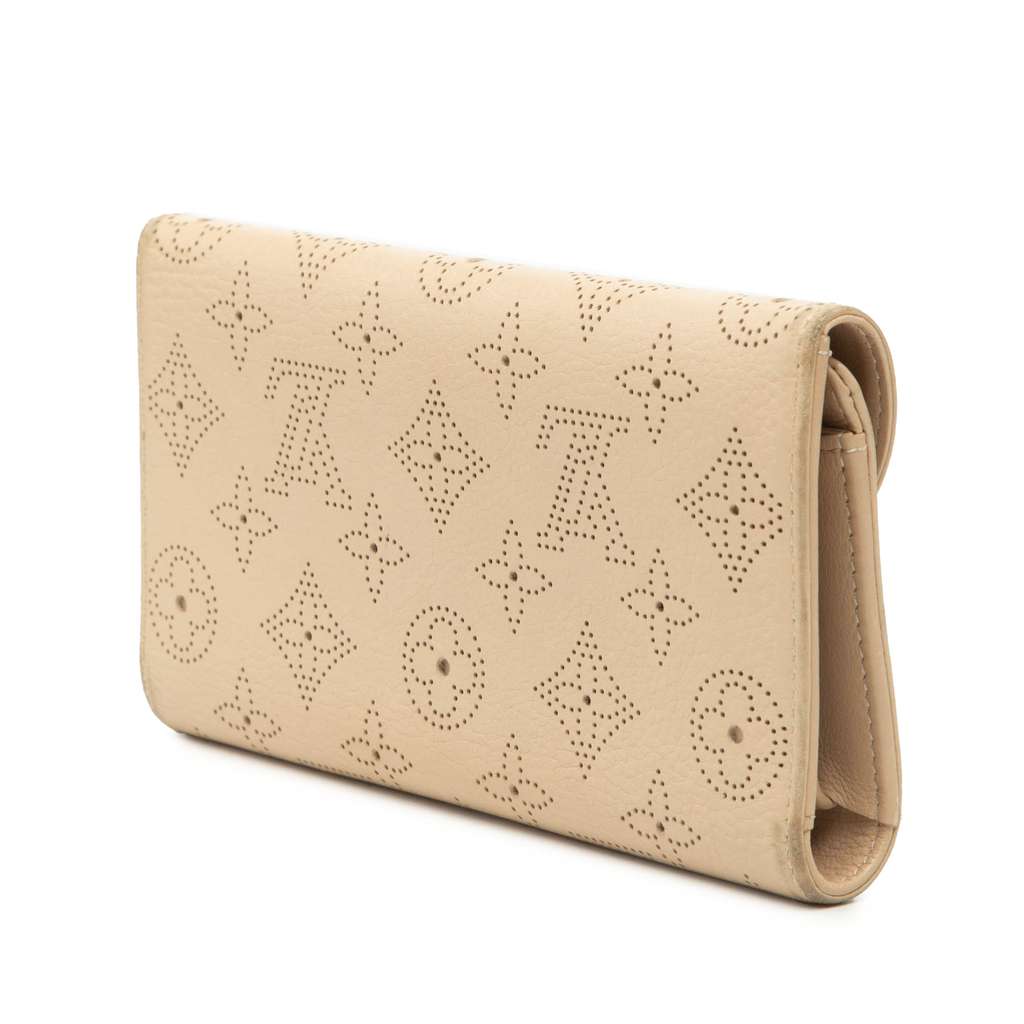 Louis Vuitton Mahina Amelia Wallet Beige Leather Good condition - Back View