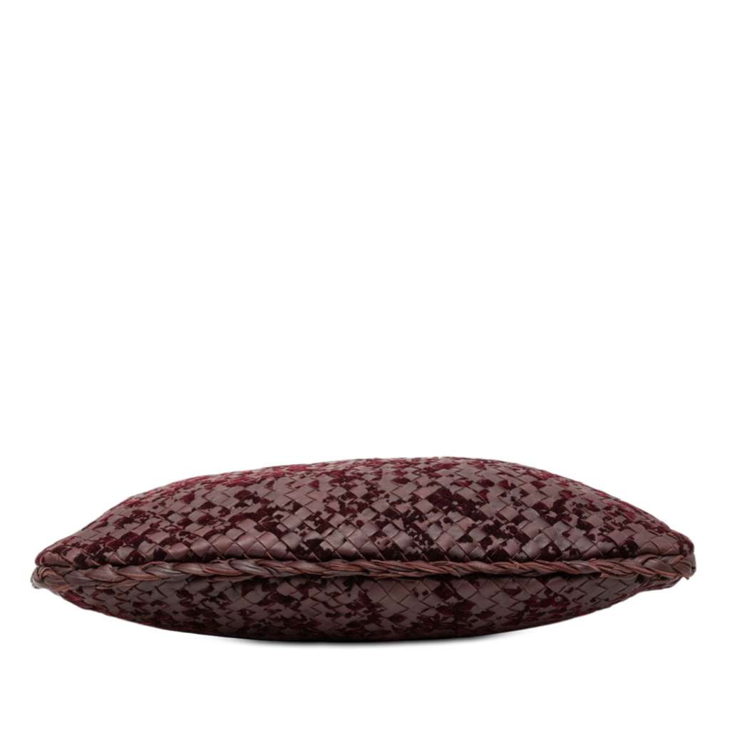 Bottega Veneta Medium Velvet Speckled Nappa Intrecciato Veneta Hobo Red Leather Good condition - Inside View