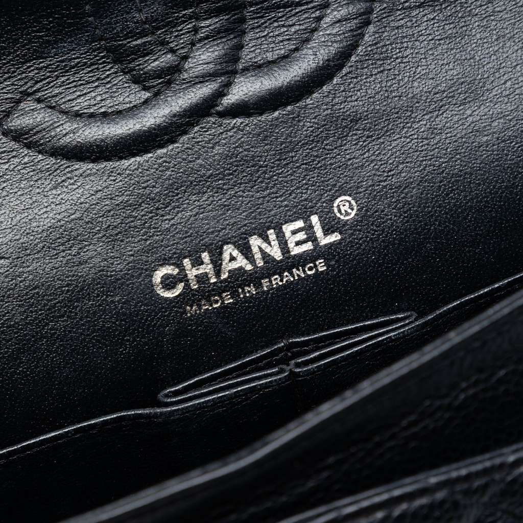 Chanel Medium Classic Caviar Double Flap Black Leather Good condition - Box View