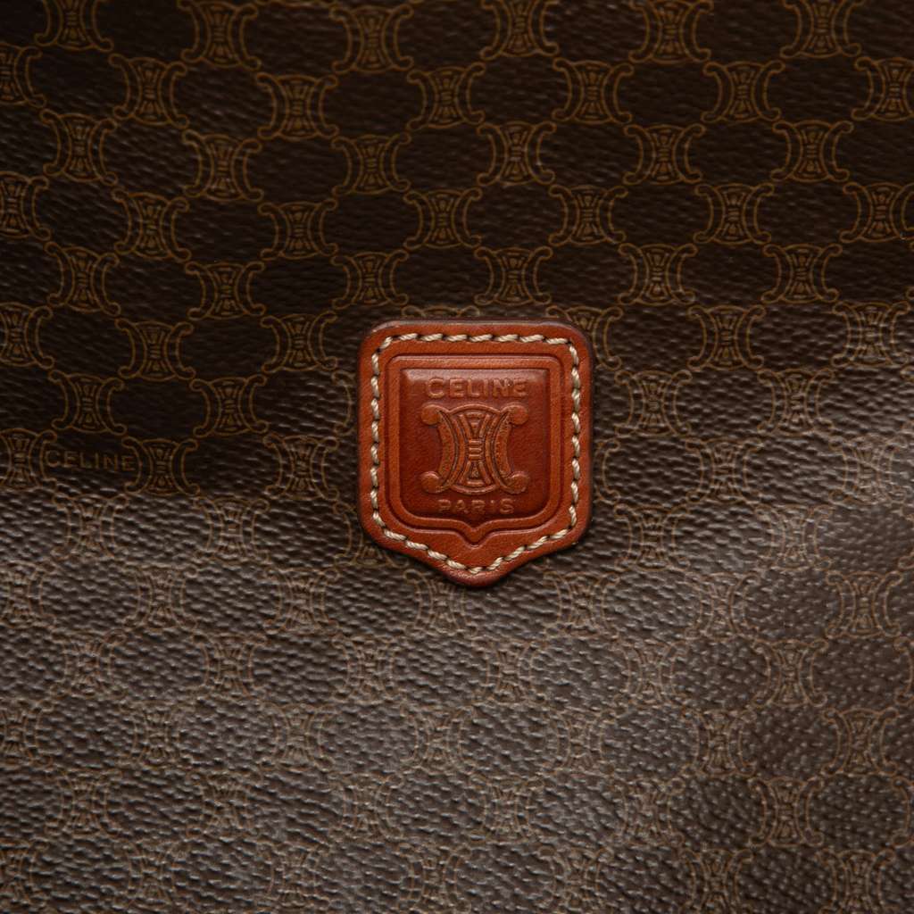 Celine Macadam Drawstring Pouch Brown Canvas Good condition - Box View