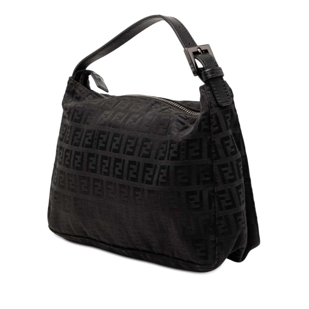 Fendi Zucchino Canvas Handbag Black Canvas Good condition - Back View