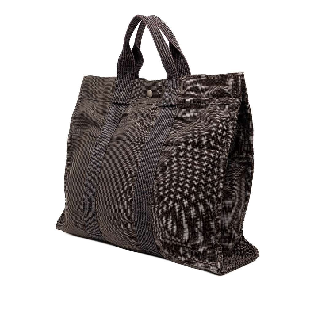 Hermès Canvas Herline MM Grey Canvas Good condition - Back View