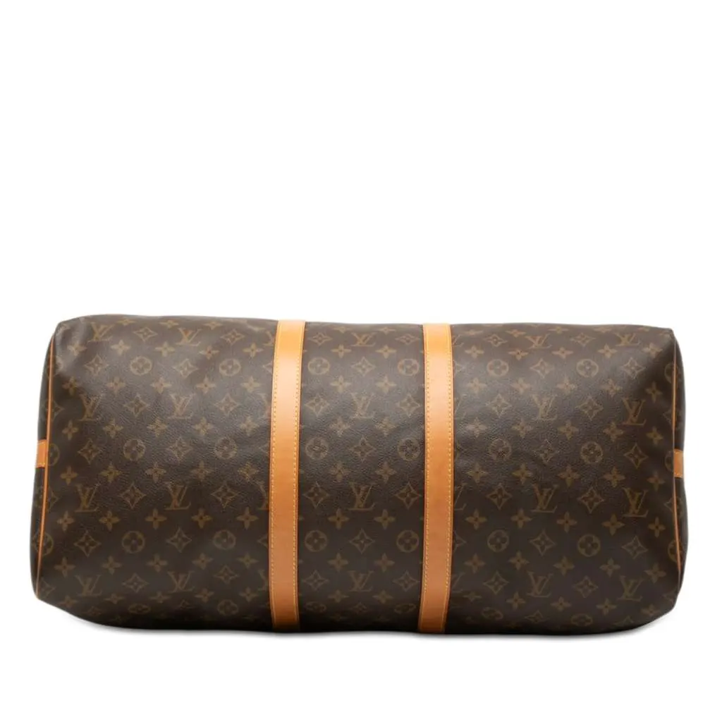 Louis Vuitton Monogram Keepall Bandouliere 55 Brown Good - Inside View